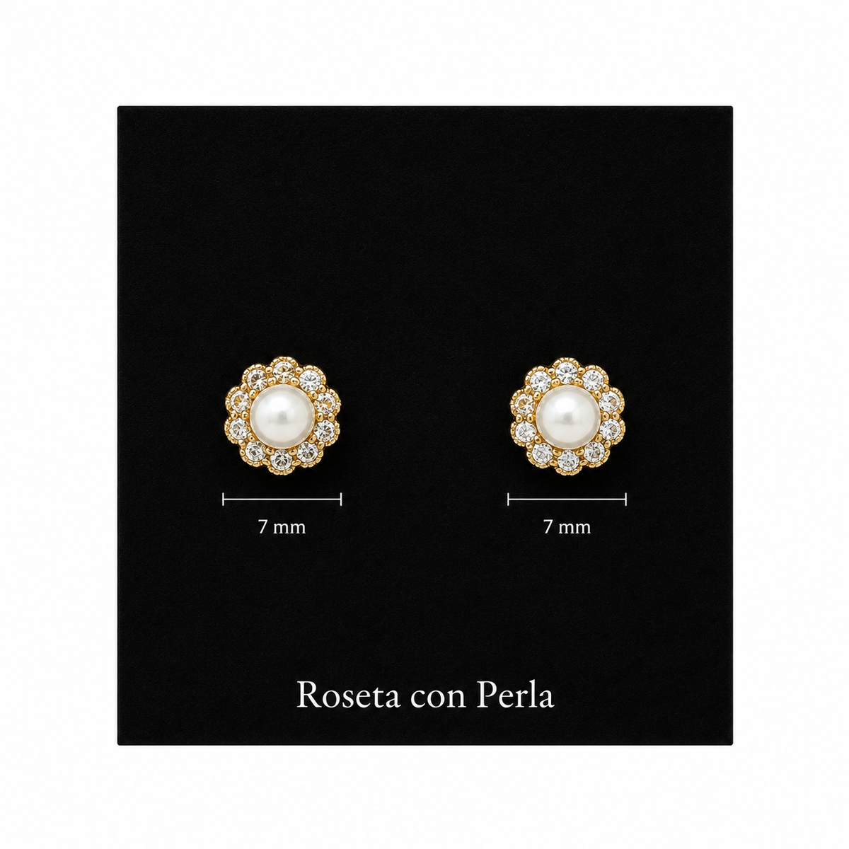 Roseta con perla 10k
